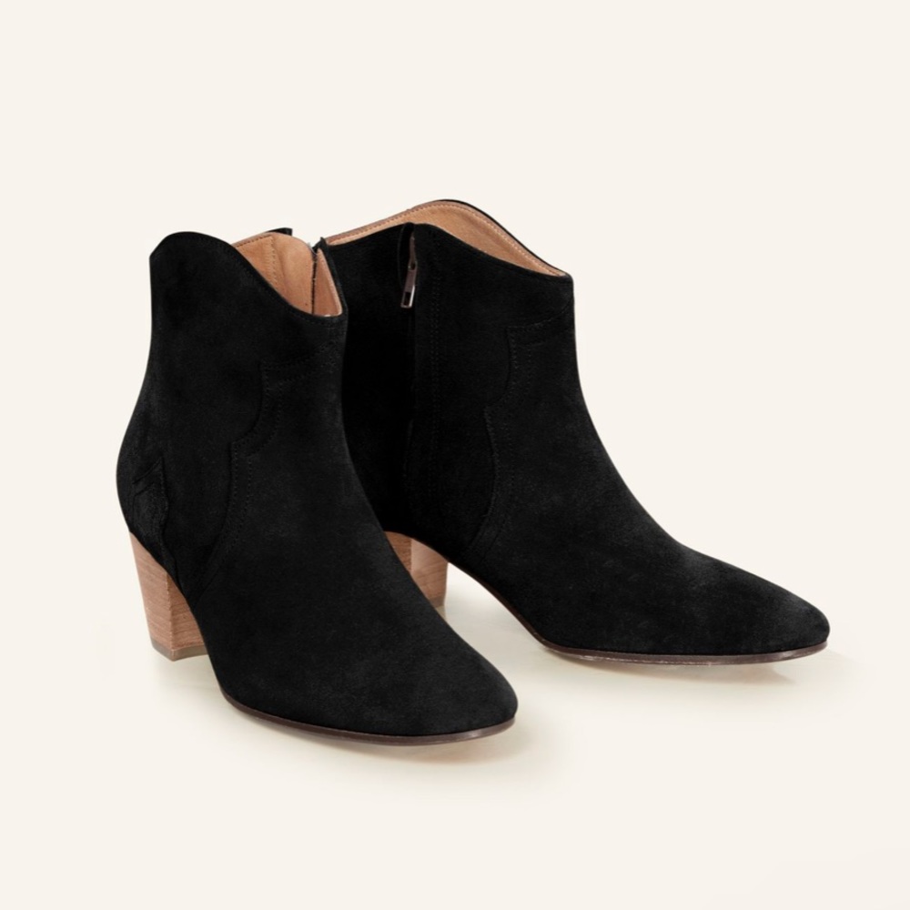Isabel Marant Dicker Black Suede Ankle Boots 40